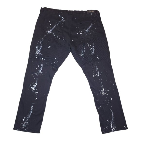 FWRD Denim Mens Paint Splatter Jeans Size 48 Inseam 33 Black White Stretch Denim - Picture 2 of 10